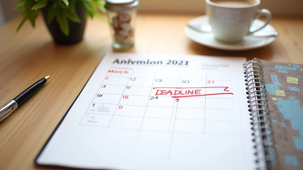Calendário aberto mostrando março, com marcador vermelho em data de prazo de IRS