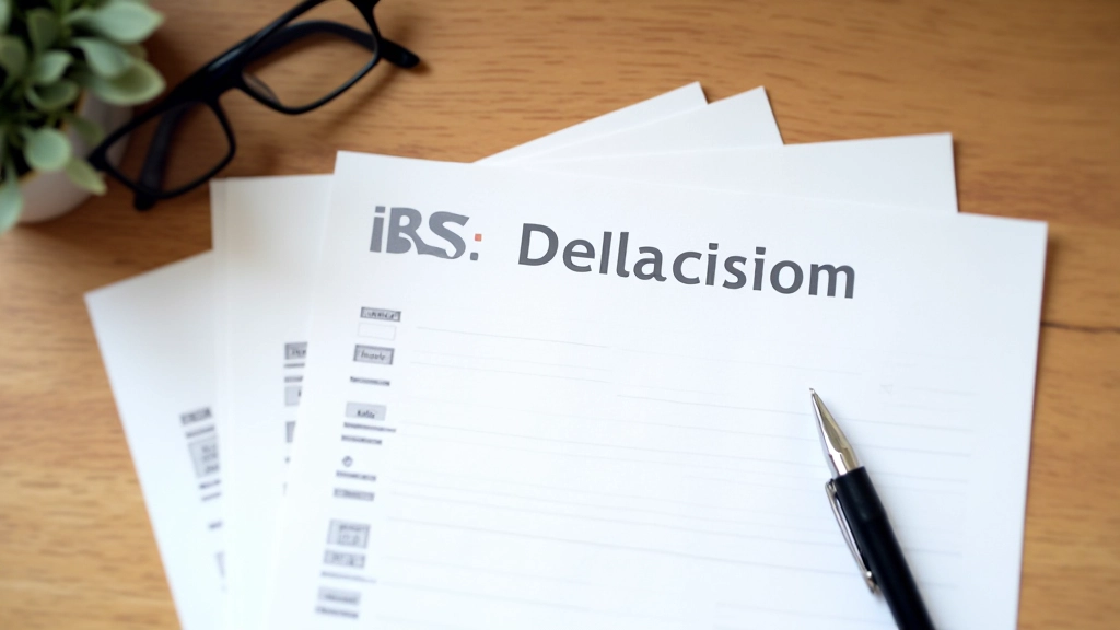 Formulário de declaração de IRS impresso sobre mesa